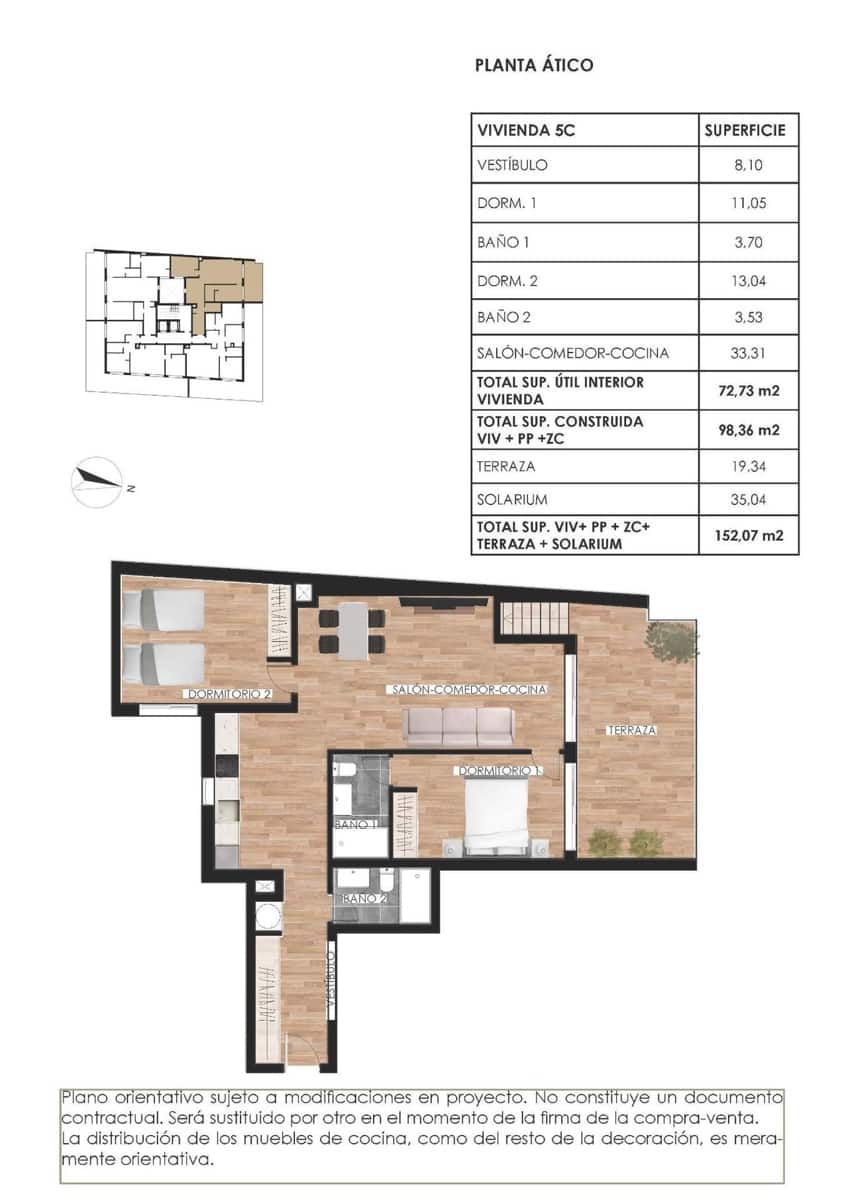 2 soverom Penthouse til salgs i Torrevieja med svømmebasseng - € 349 000 (Ref: 9392311)