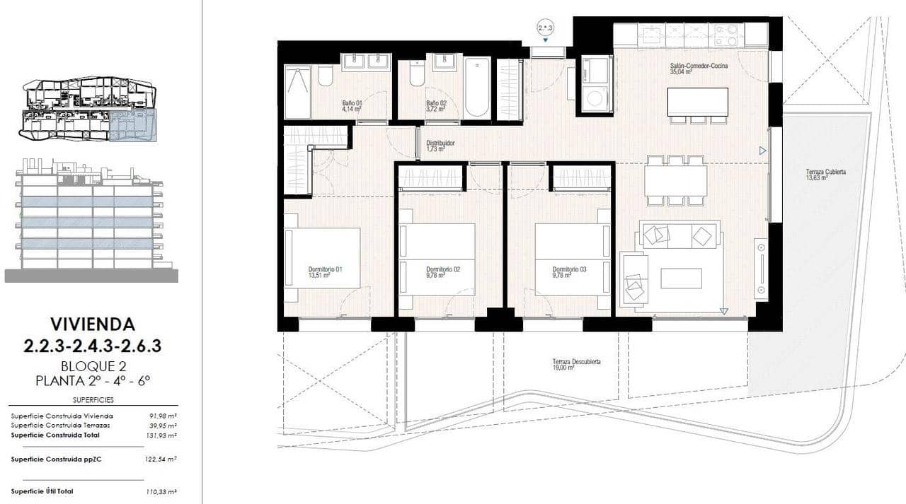 3 bedroom Apartment for sale in La Villajoyosa / Vila Joiosa with pool - € 597,000 (Ref: 9392384)