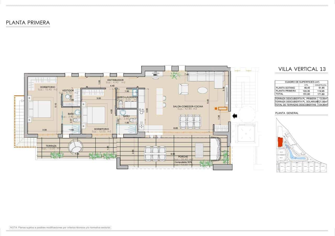 2 makuuhuone Bungalow myytävänä paikassa San Juan de los Terreros mukana uima-altaan - 385 000 € (Ref: 9392388)