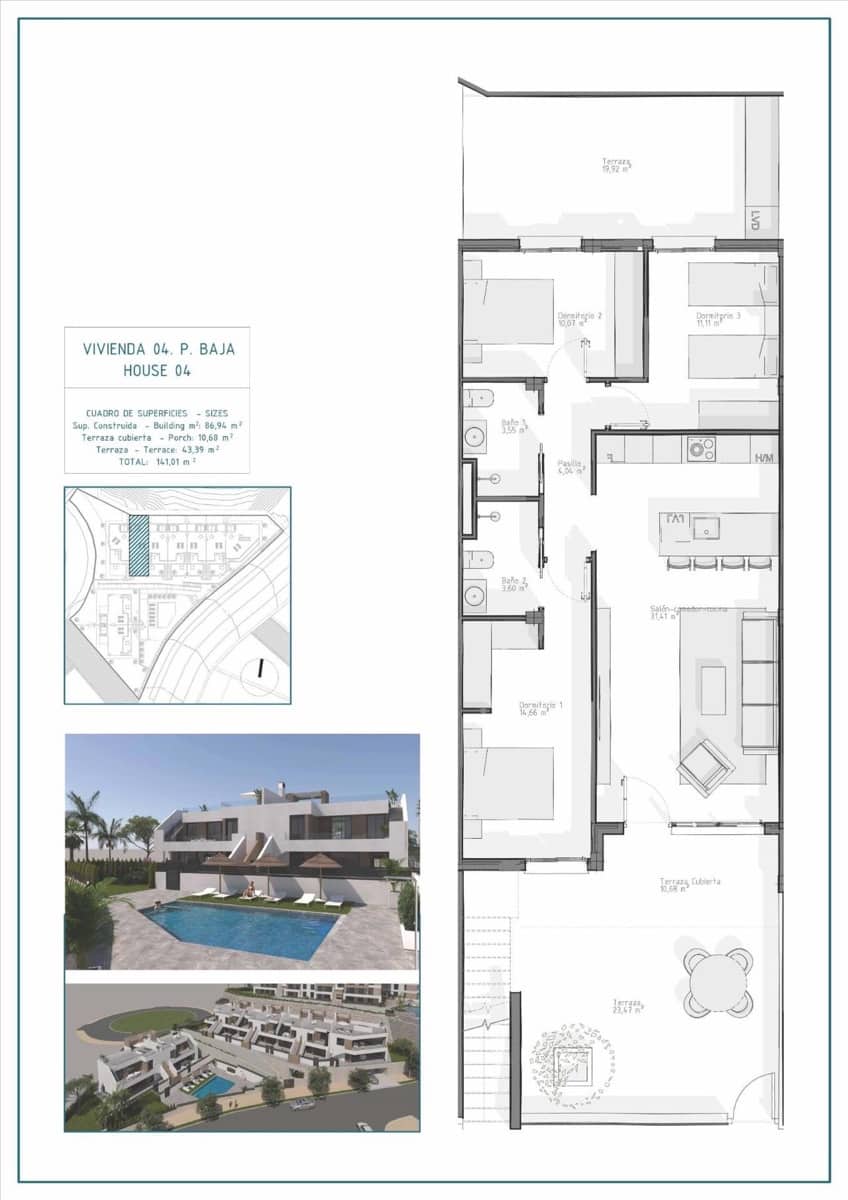 3 soveværelse Bungalow til salg i Vera med swimmingpool - € 268.500 (Ref: 9392519)