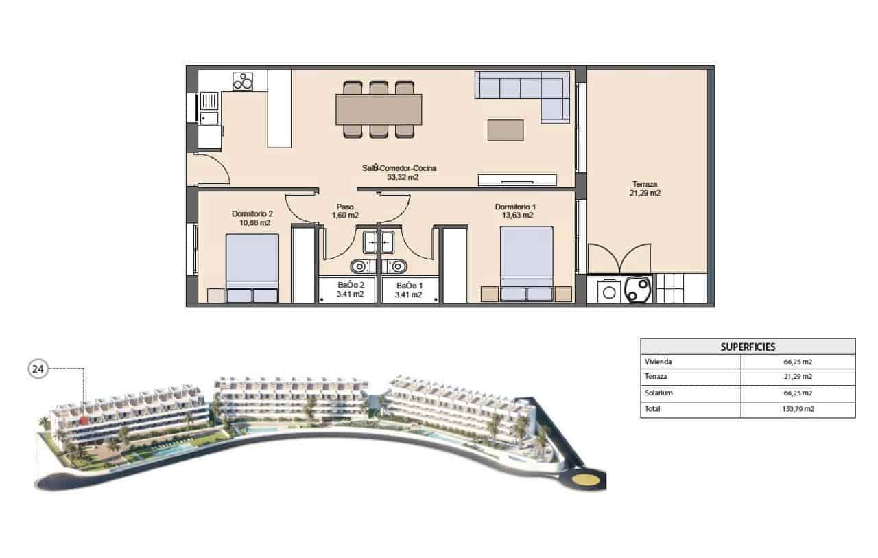 2 camera da letto Attico in vendita in Finestrat con piscina garage - 402.900 € (Rif: 9392543)