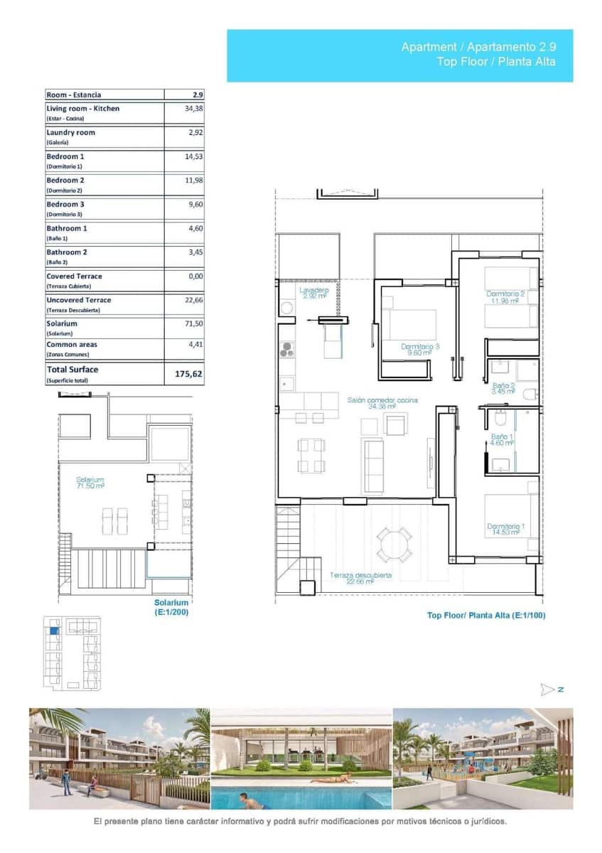 3 bedroom Penthouse for sale in Pilar de la Horadada with pool - € 539,900 (Ref: 9392600)