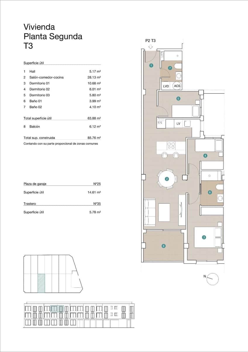 3 sovrum Takvåning till salu i Jacarilla med pool - 187 000 € (Ref: 9392611)