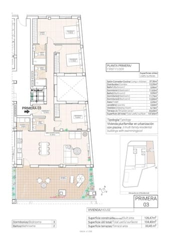 3 camera da letto Appartamento in vendita in Hondón de las Nieves con piscina - 280.000 € (Rif: 9392623)