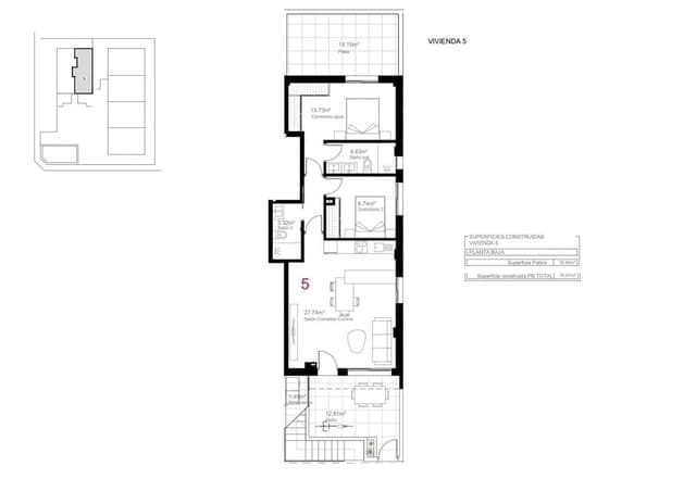 2 chambre Bungalow à vendre à Pilar de la Horadada ciudad, Pilar de la Horadada avec piscine - 259 900 € (Ref: 9392823)