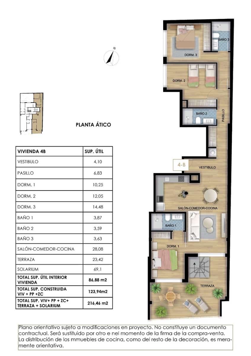 3 bedroom Penthouse for sale in Torrevieja with pool - € 599,000 (Ref: 9392866)