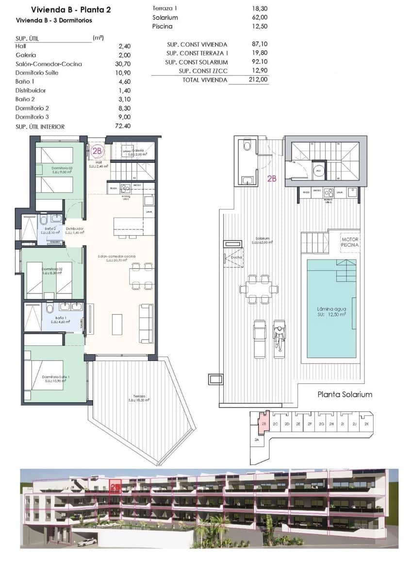 3 soveværelse Penthouse til salg i Benijofar med swimmingpool - € 466.000 (Ref: 9392883)