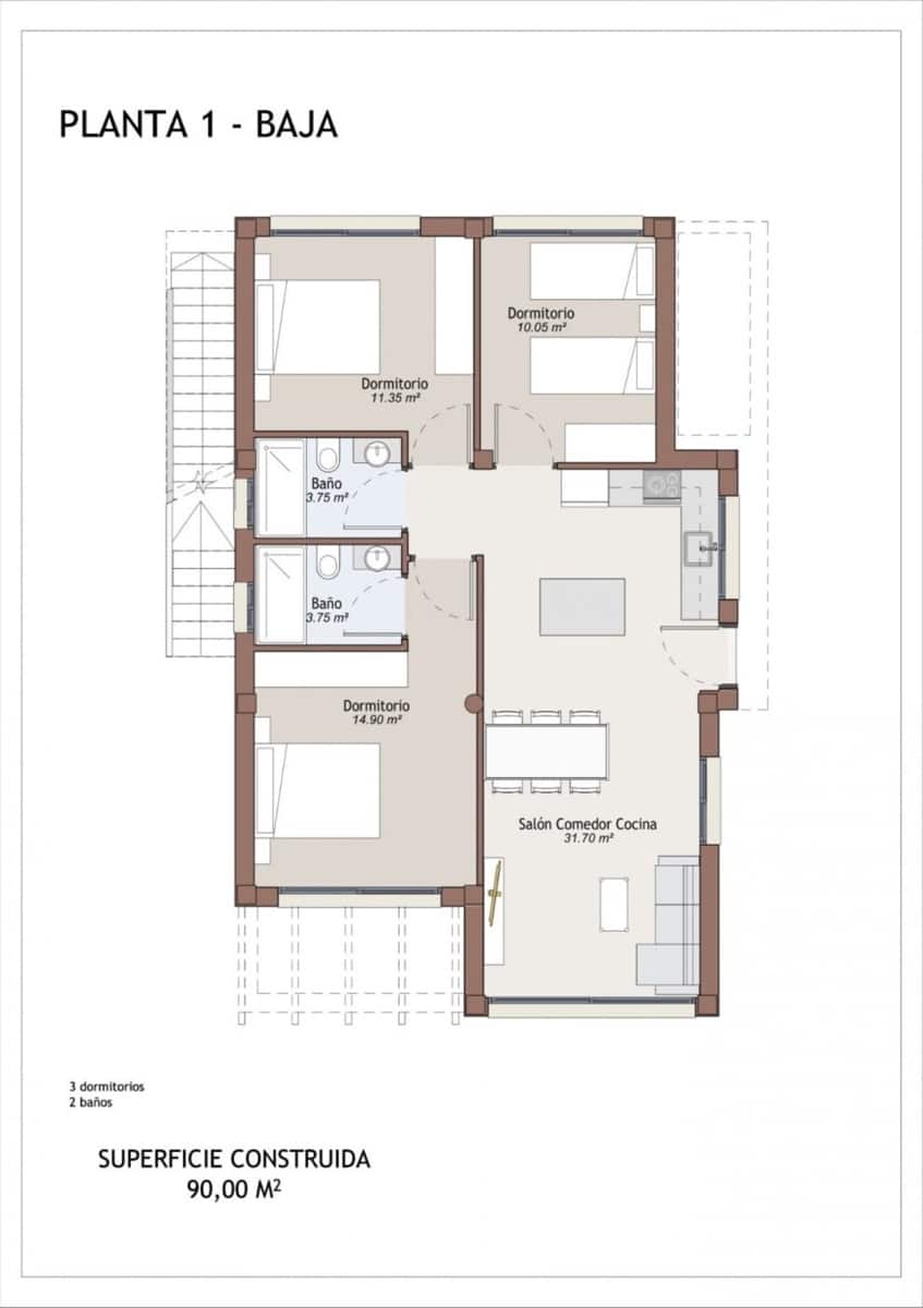3 sovrum Villa till salu i Vera med pool - 429 000 € (Ref: 9392913)