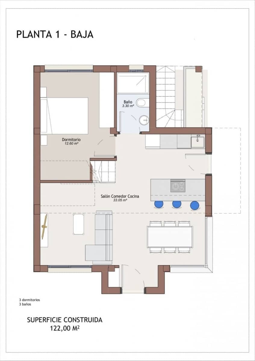 3 soverom Villa til salgs i Vera med svømmebasseng - € 459 000 (Ref: 9392914)