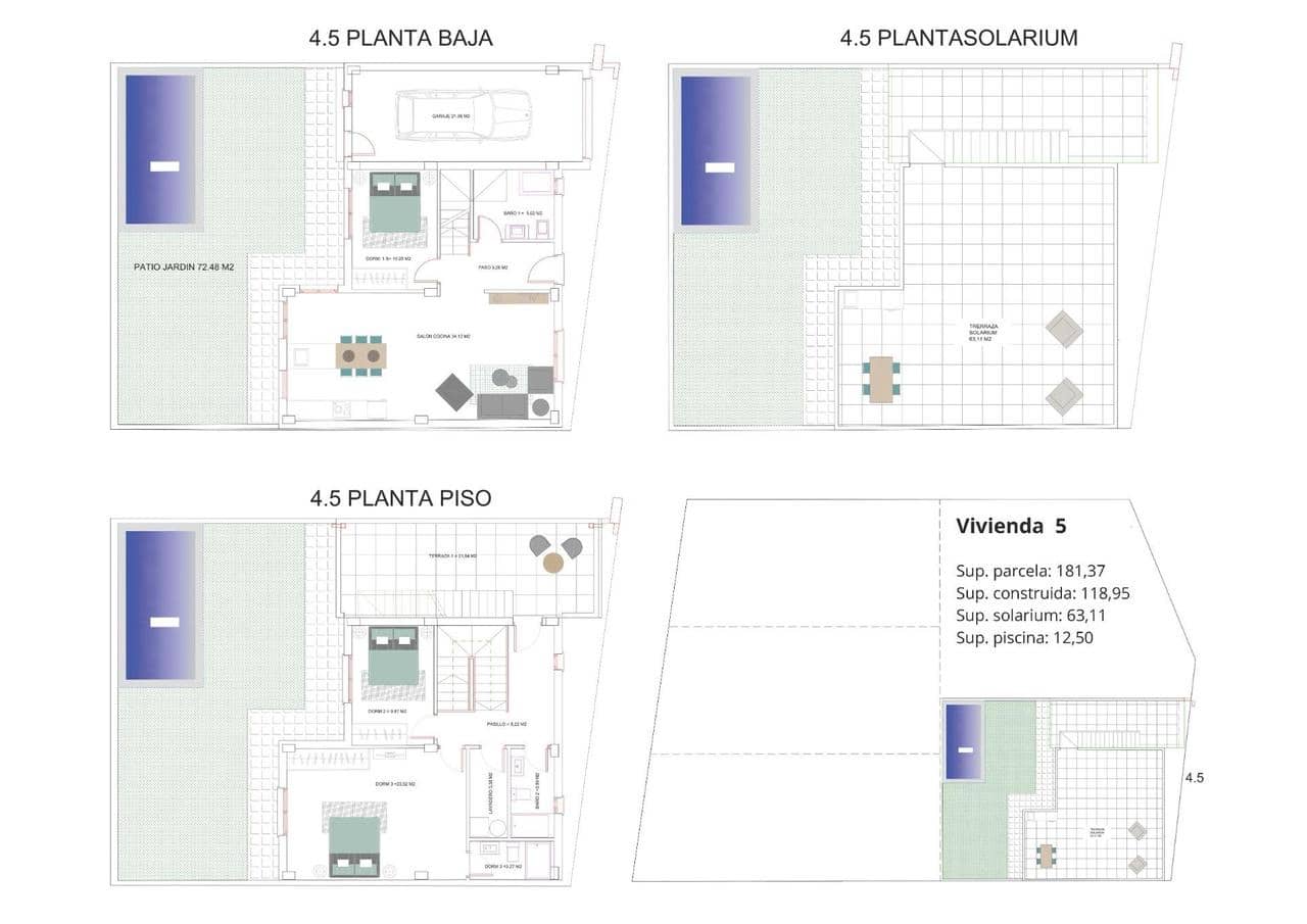 3 soverom Villa til salgs i Los Belones med svømmebasseng - € 355 000 (Ref: 9392950)