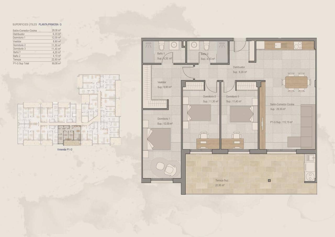 3 soverom Leilighet til salgs i Torre-Pacheco med svømmebasseng - € 196 000 (Ref: 9393071)