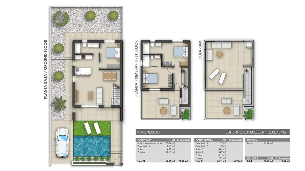 Chalet de 3 habitaciones en Pilar de la Horadada en venta con piscina - 469.000 € (Ref: 9393086)