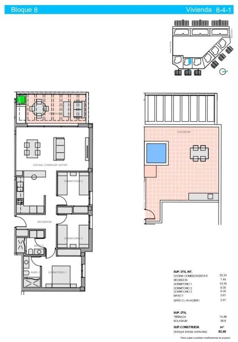 3 soverom Penthouse til salgs i Guardamar del Segura med svømmebasseng - € 344 900 (Ref: 9393103)
