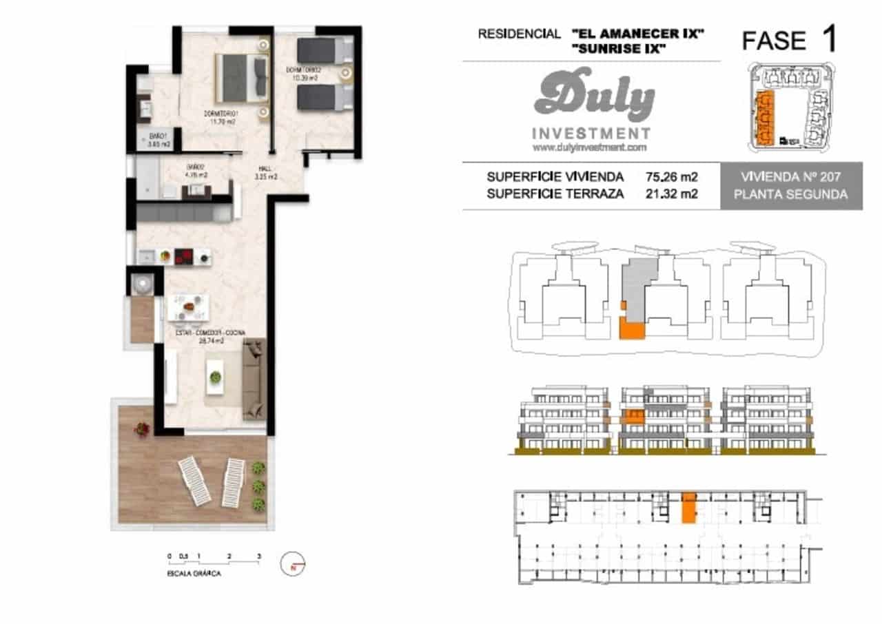 2 soverom Leilighet til salgs i Los Altos med svømmebasseng - € 284 900 (Ref: 9409195)
