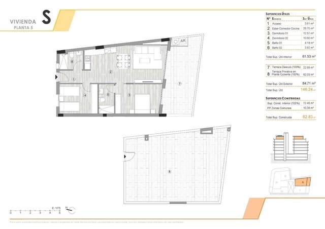 2 sypialnia Penthouse na sprzedaż w El Molino, Torrevieja z basenem - 359 000 € (Ref: 9421855)