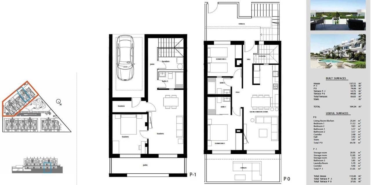 2 soverom Bungalow til salgs i Torrevieja med svømmebasseng - € 315 000 (Ref: 9452568)
