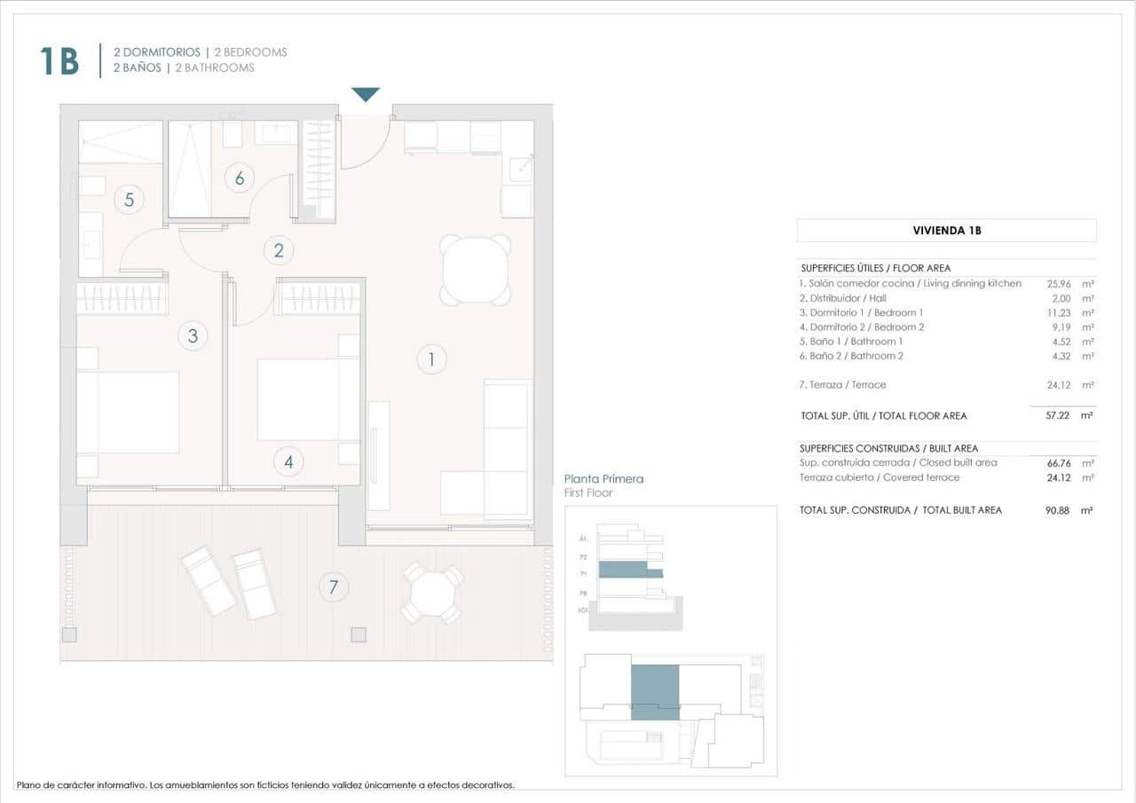 2 sovrum Lägenhet till salu i Benijofar med pool - 285 000 € (Ref: 9455839)