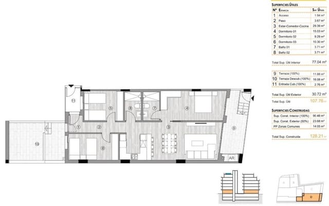 2 sypialnia Apartament na sprzedaż w El Molino, Torrevieja z basenem - 259 000 € (Ref: 9499640)