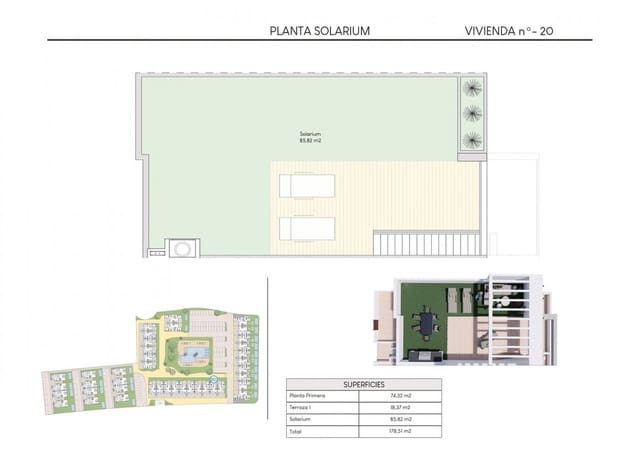 Bungalow de 2 habitaciones en Finestrat Pueblo, Finestrat en venta con piscina - 369.900 € (Ref: 9607189)