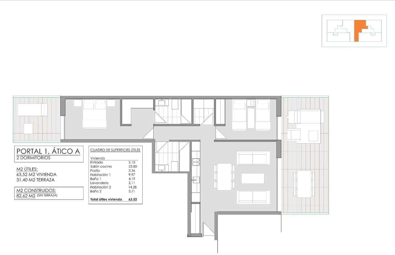 2 chambre Penthouse à vendre à Javea / Xabia avec piscine - 485 000 € (Ref: 9629607)