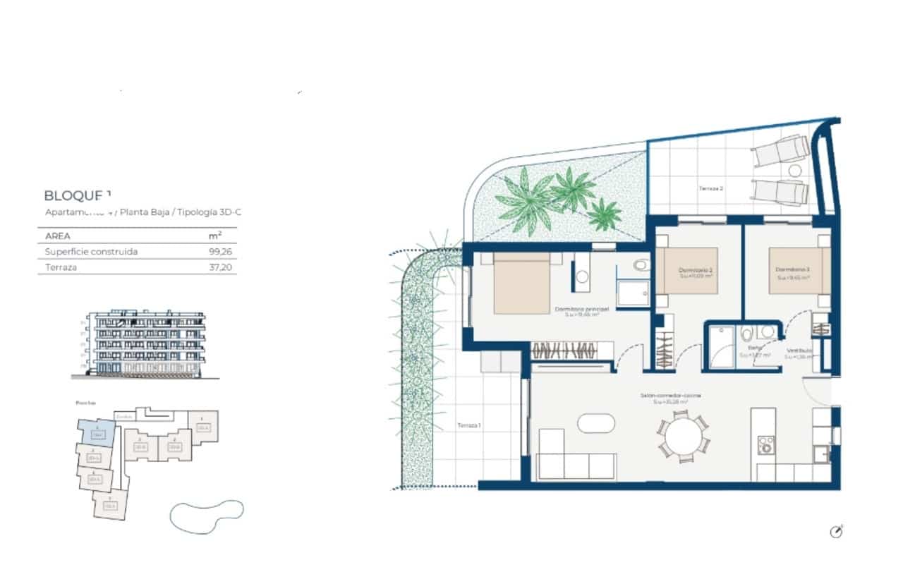 3 sypialnia Apartament na sprzedaż w El Valle Golf Resort z basenem garażem - 360 000 € (Ref: 9673783)