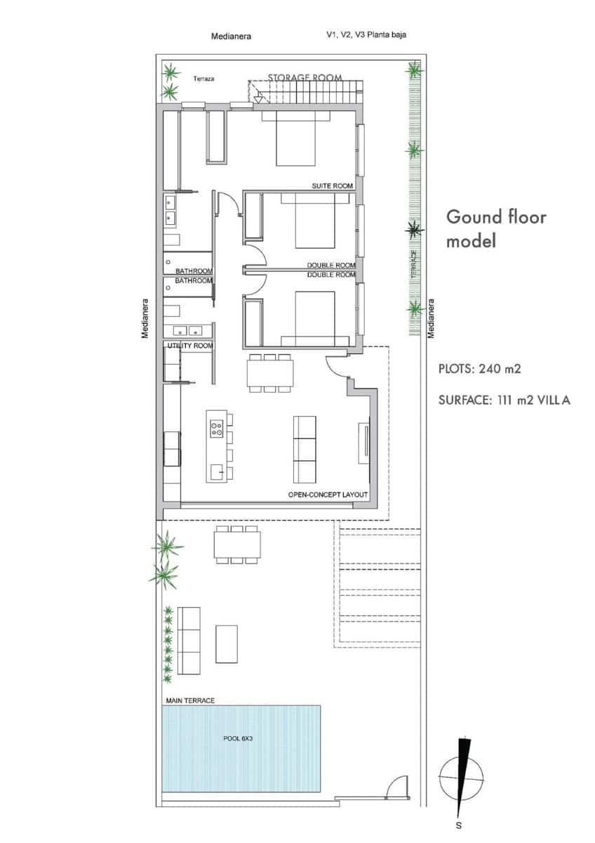 3 soveværelse Villa til salg i Los Alcazares med swimmingpool - € 489.000 (Ref: 9728555)