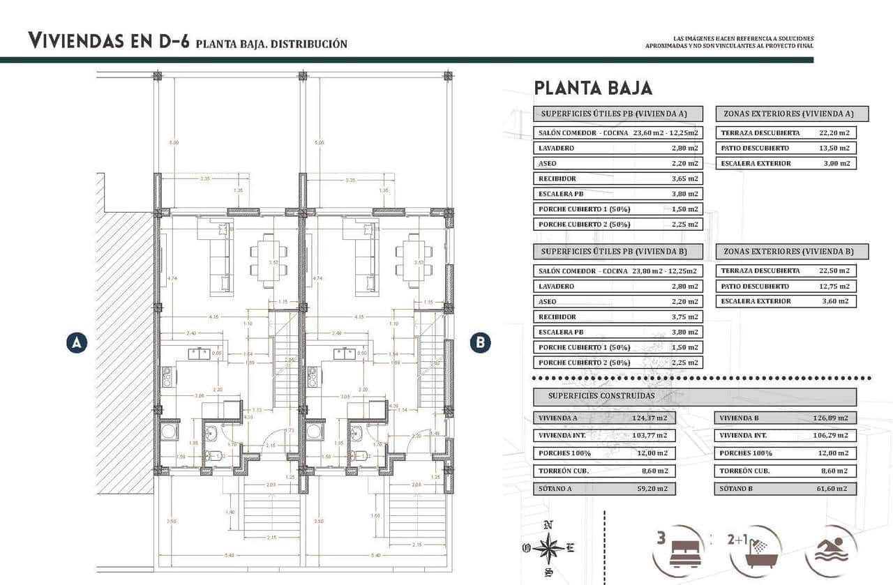 3 quarto Casa em Banda para venda em Bigastro com piscina - 250 000 € (Ref: 9728561)