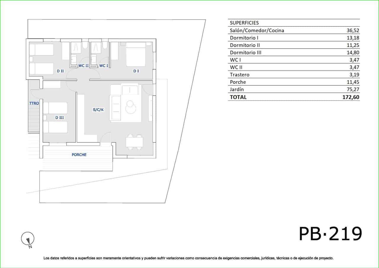 3 sypialnia Bungalow na sprzedaż w San Miguel de Salinas z basenem - 264 900 € (Ref: 9738296)