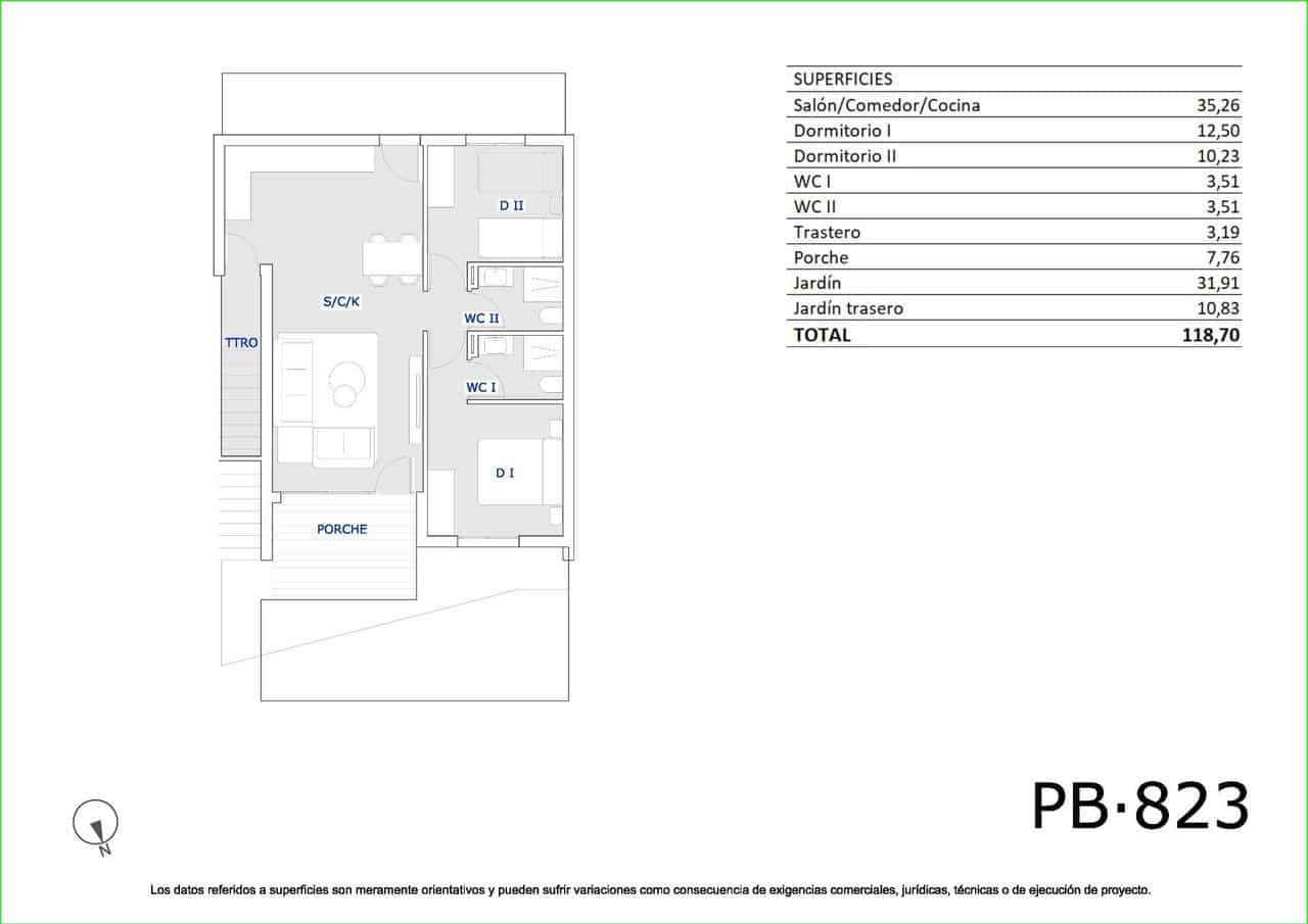 2 sypialnia Bungalow na sprzedaż w San Miguel de Salinas z basenem - 219 900 € (Ref: 9738297)