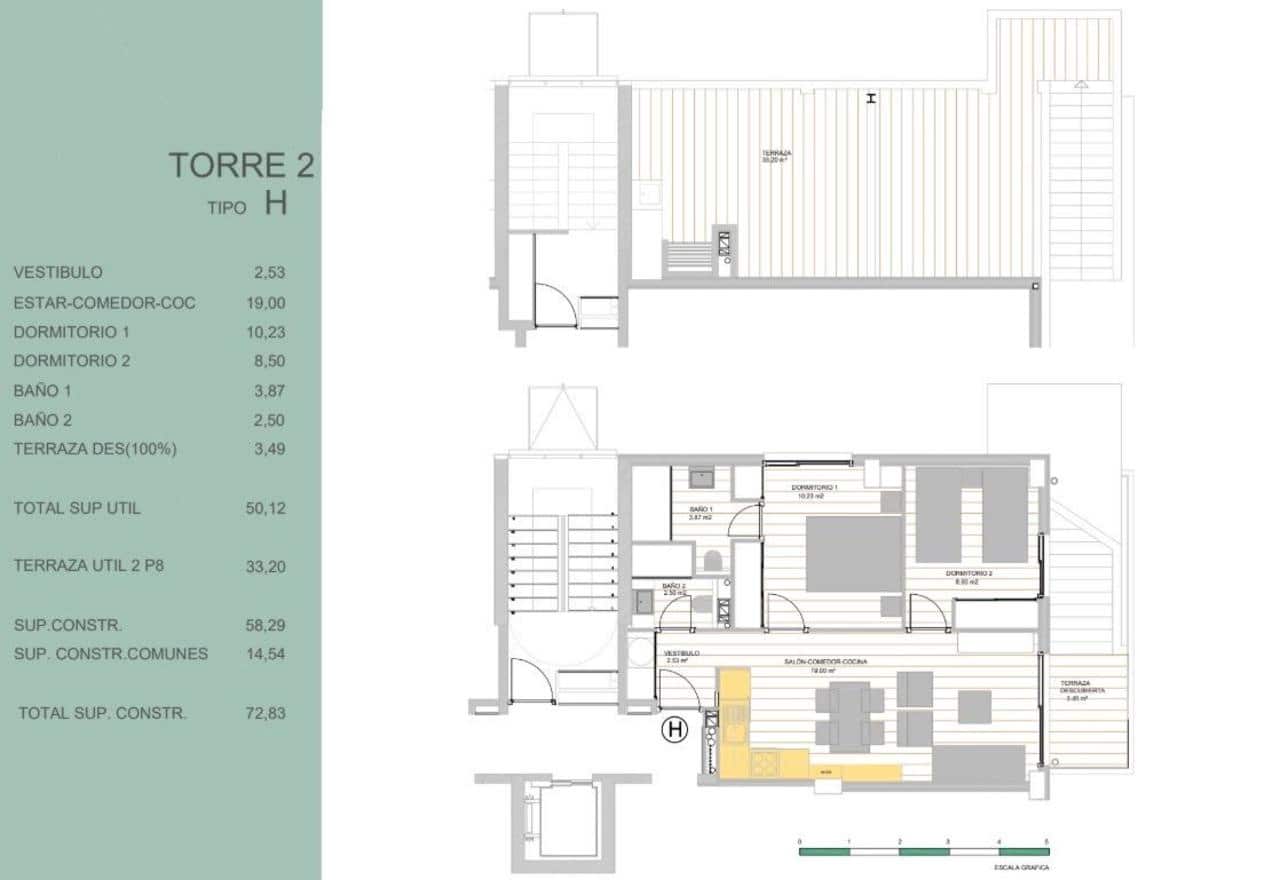 2 chambre Penthouse à vendre à Guardamar del Segura avec piscine garage - 315 000 € (Ref: 9783642)
