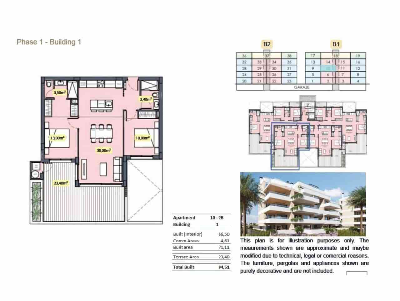 2 soveværelse Lejlighed til salg i Torre-Pacheco med swimmingpool - € 303.000 (Ref: 9820010)