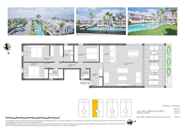 3 soverom Bungalow til salgs i Mar de Cristal, Cartagena med svømmebasseng - € 525 000 (Ref: 9822359)