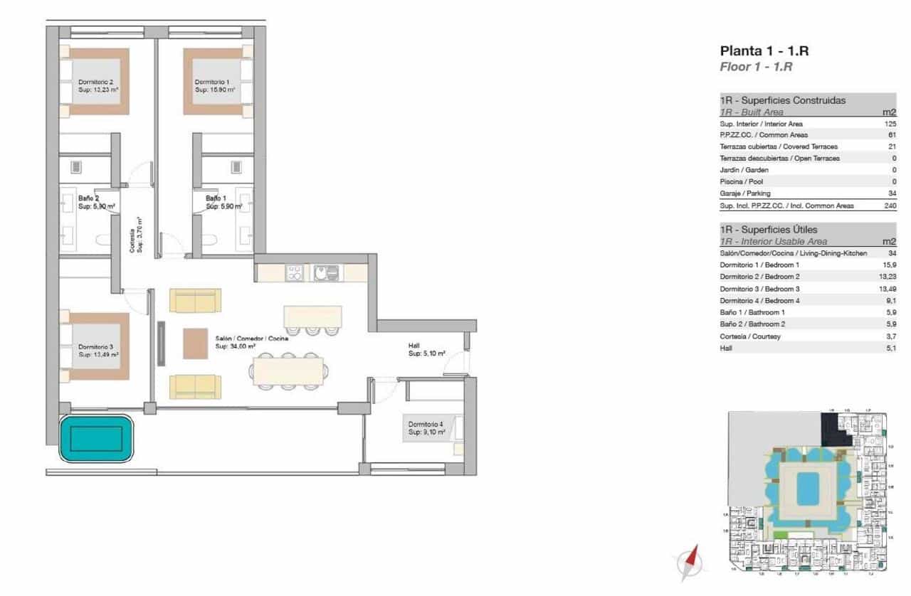 4 makuuhuone Huoneisto myytävänä paikassa San Pedro de Alcantara mukana uima-altaan - 725 000 € (Ref: 9907815)