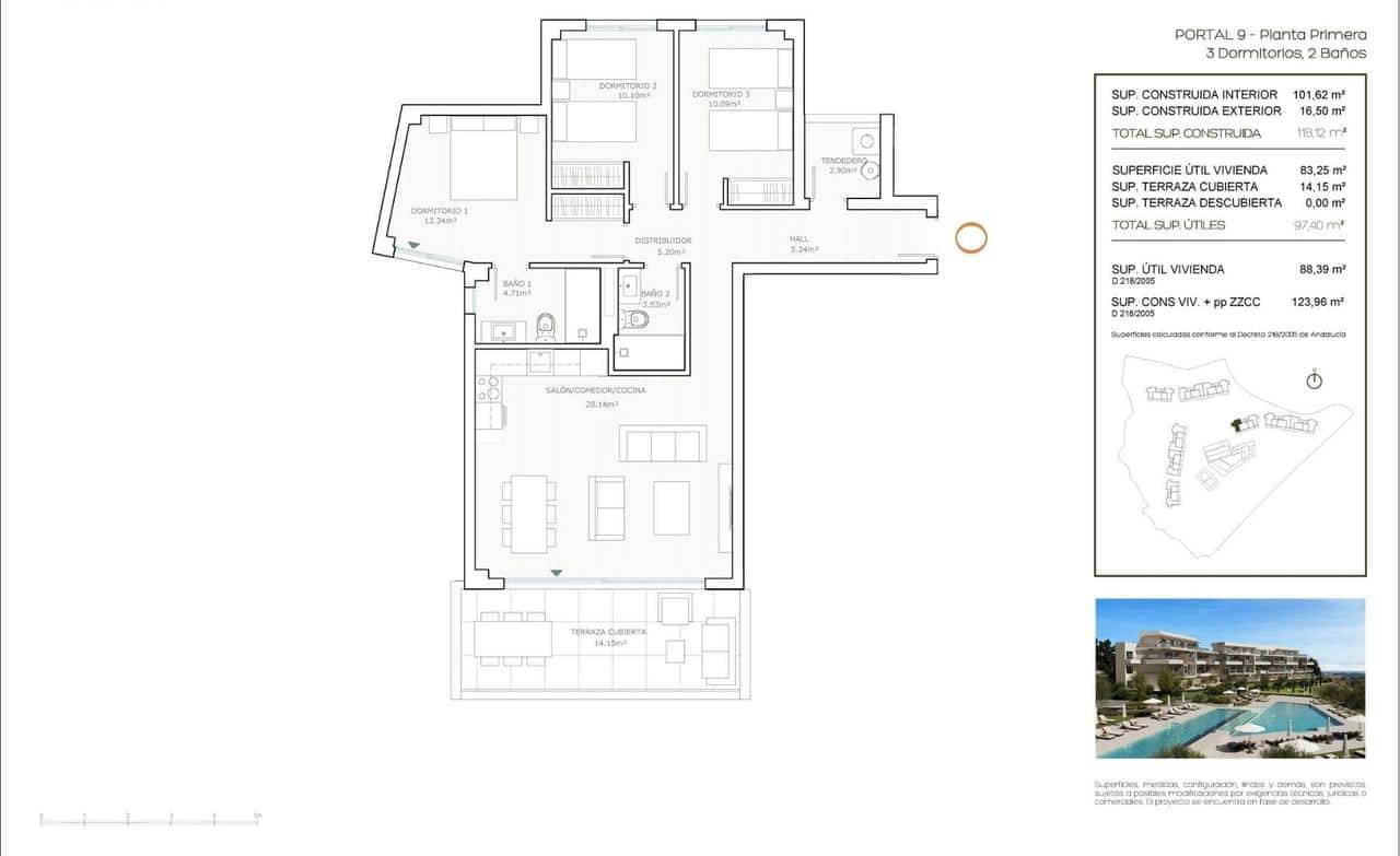 3 Zimmer Apartment zu verkaufen in Mijas mit Pool - 581.000 € (Ref: 9907866)