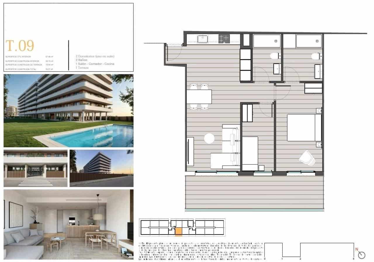 2 Zimmer Apartment zu verkaufen in Moncofa mit Pool - 229.000 € (Ref: 9908028)