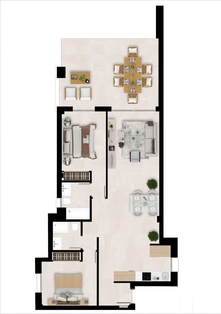 2 quarto Apartamento para venda em Estepona com piscina - 390 000 € (Ref: 9910237)