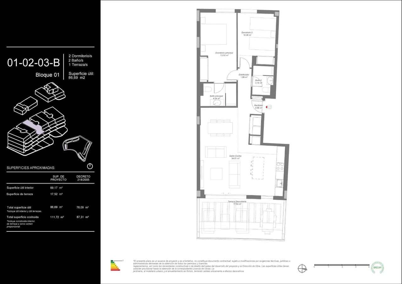 Ático de 2 habitaciones en Mijas en venta con piscina - 450.000 € (Ref: 9910330)