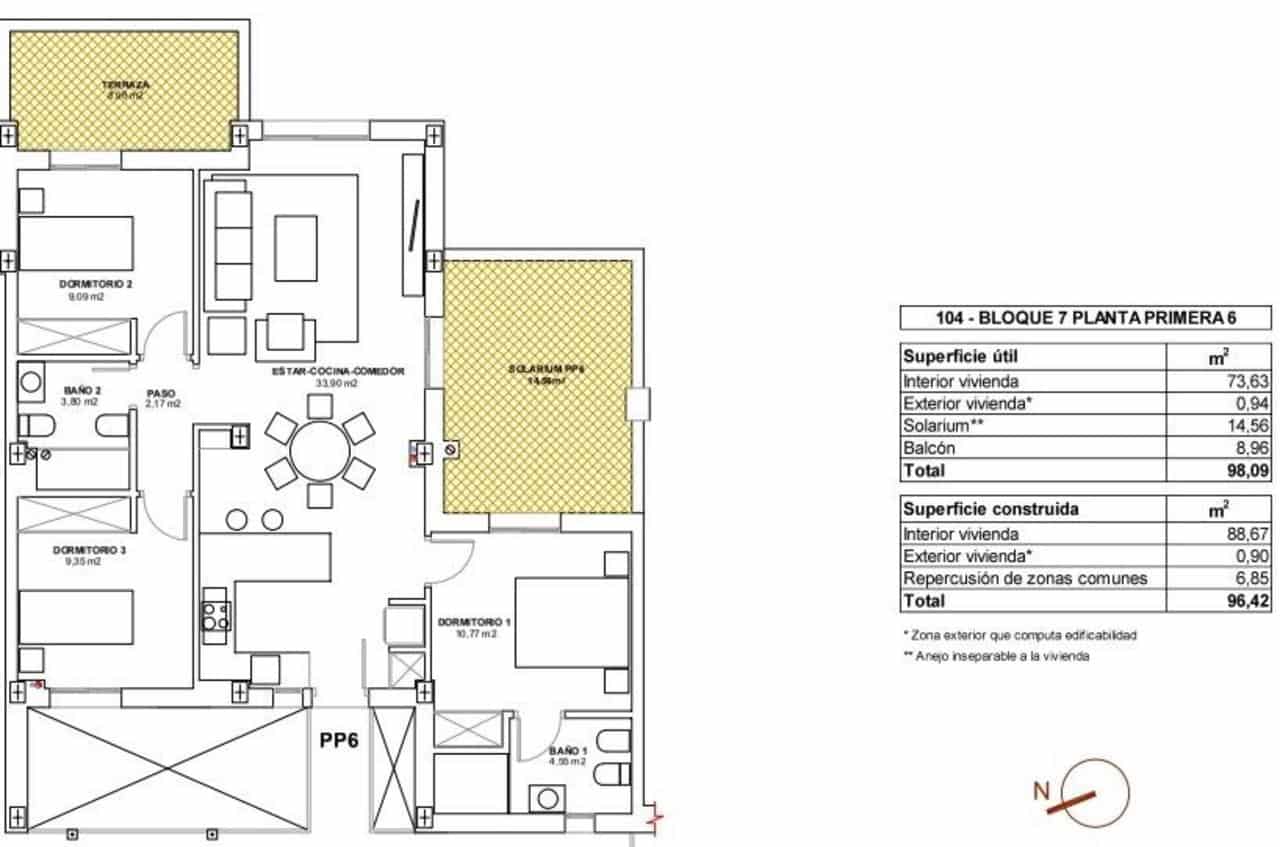 3 slaapkamer Appartement te koop in Vera met zwembad - € 303.000 (Ref: 9924219)