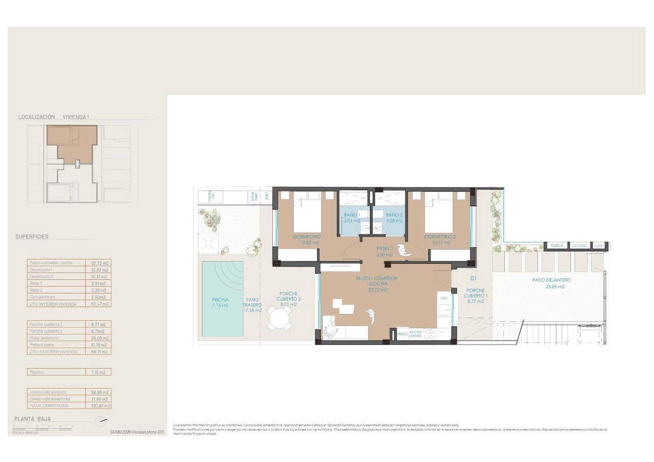 2 soverom Bungalow til salgs i San Pedro del Pinatar med svømmebasseng - € 299 900 (Ref: 9928903)
