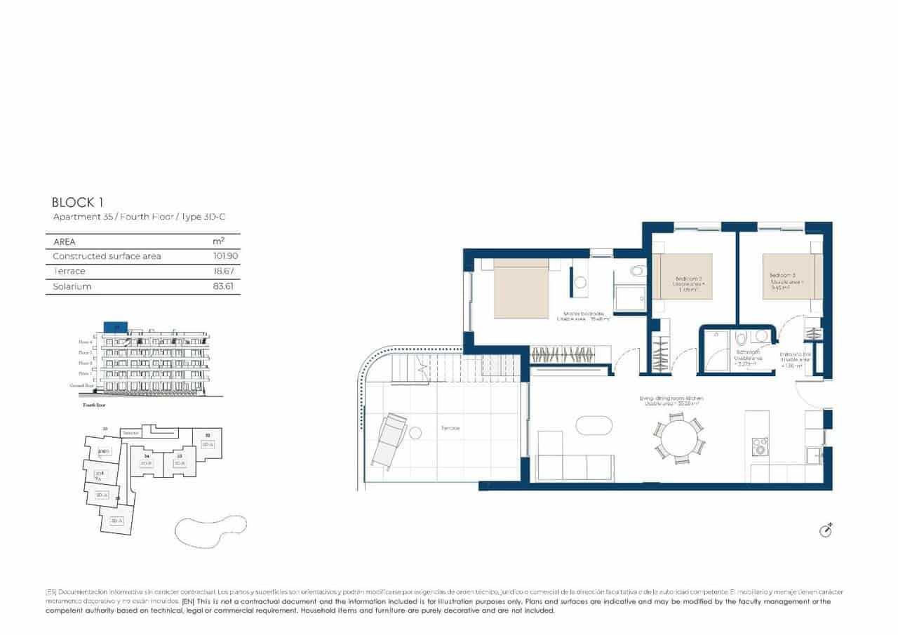 Ático de 3 habitaciones en El Valle Golf Resort en venta con piscina - 475.000 € (Ref: 9949311)