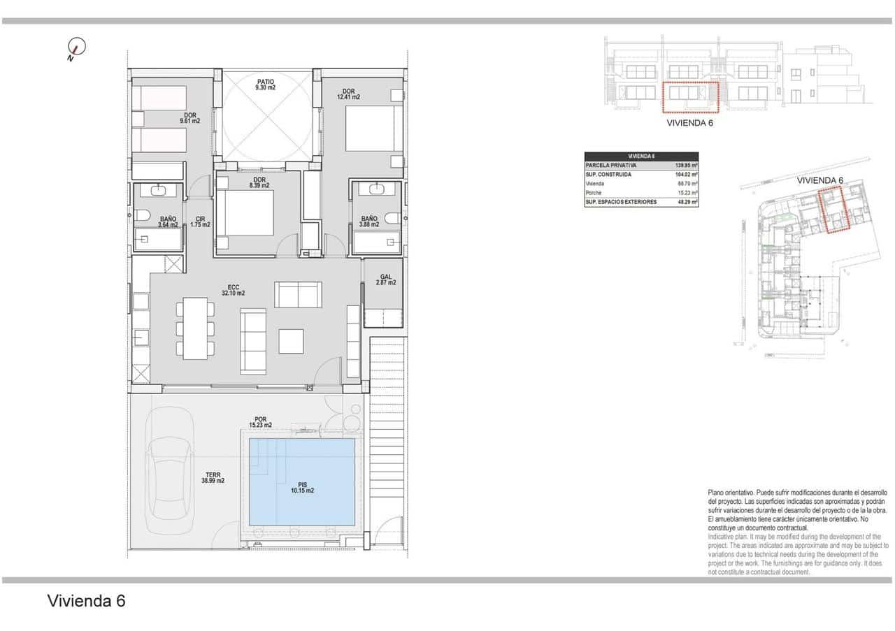 3 soveværelse Bungalow til salg i Pilar de la Horadada med swimmingpool garage - € 291.500 (Ref: 9949322)