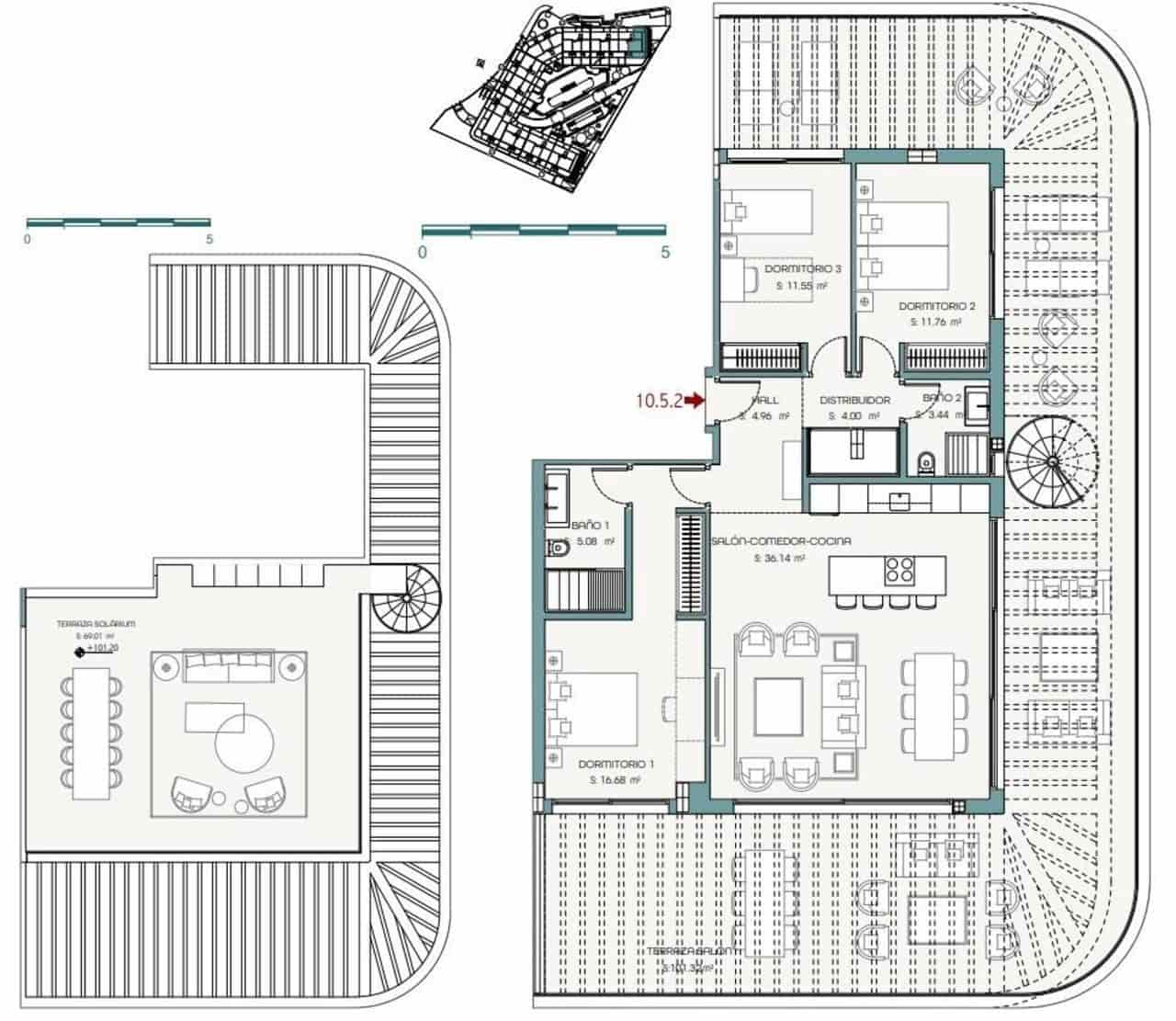 3 quarto Penthouse para venda em Estepona com piscina garagem - 1 195 000 € (Ref: 9962257)