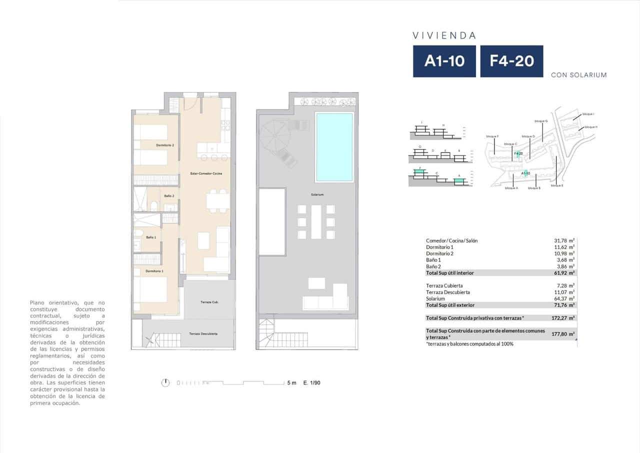 2 chambre Penthouse à vendre à Alfaz del Pi / L'Alfas del Pi avec piscine - 327 000 € (Ref: 9969327)