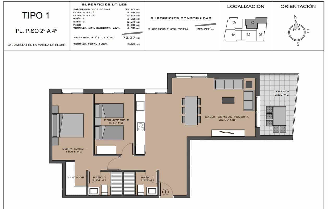 2 soveværelse Lejlighed til salg i La Marina med swimmingpool - € 160.000 (Ref: 9166807)