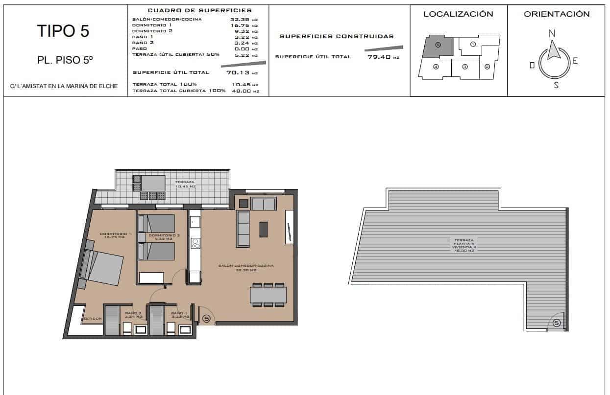 2 soveværelse Lejlighed til salg i La Marina med swimmingpool - € 160.000 (Ref: 9166807)