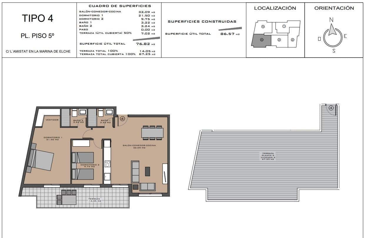 2 soveværelse Lejlighed til salg i La Marina med swimmingpool - € 160.000 (Ref: 9166807)