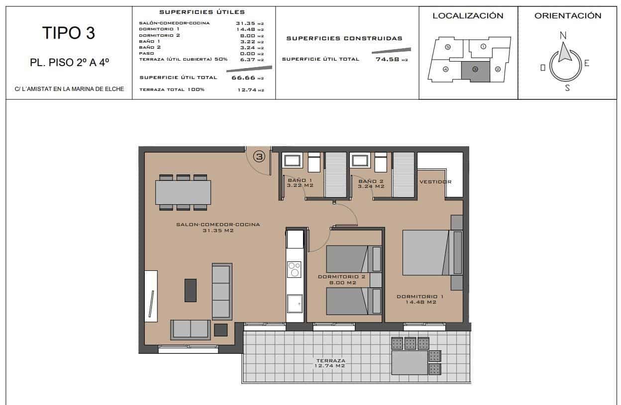 2 soveværelse Lejlighed til salg i La Marina med swimmingpool - € 160.000 (Ref: 9166807)