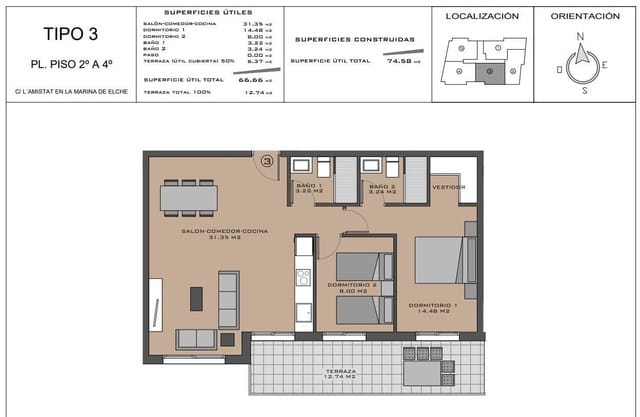 2 soveværelse Lejlighed til salg i La Marina, Elche / Elx med swimmingpool - € 160.000 (Ref: 9166807)