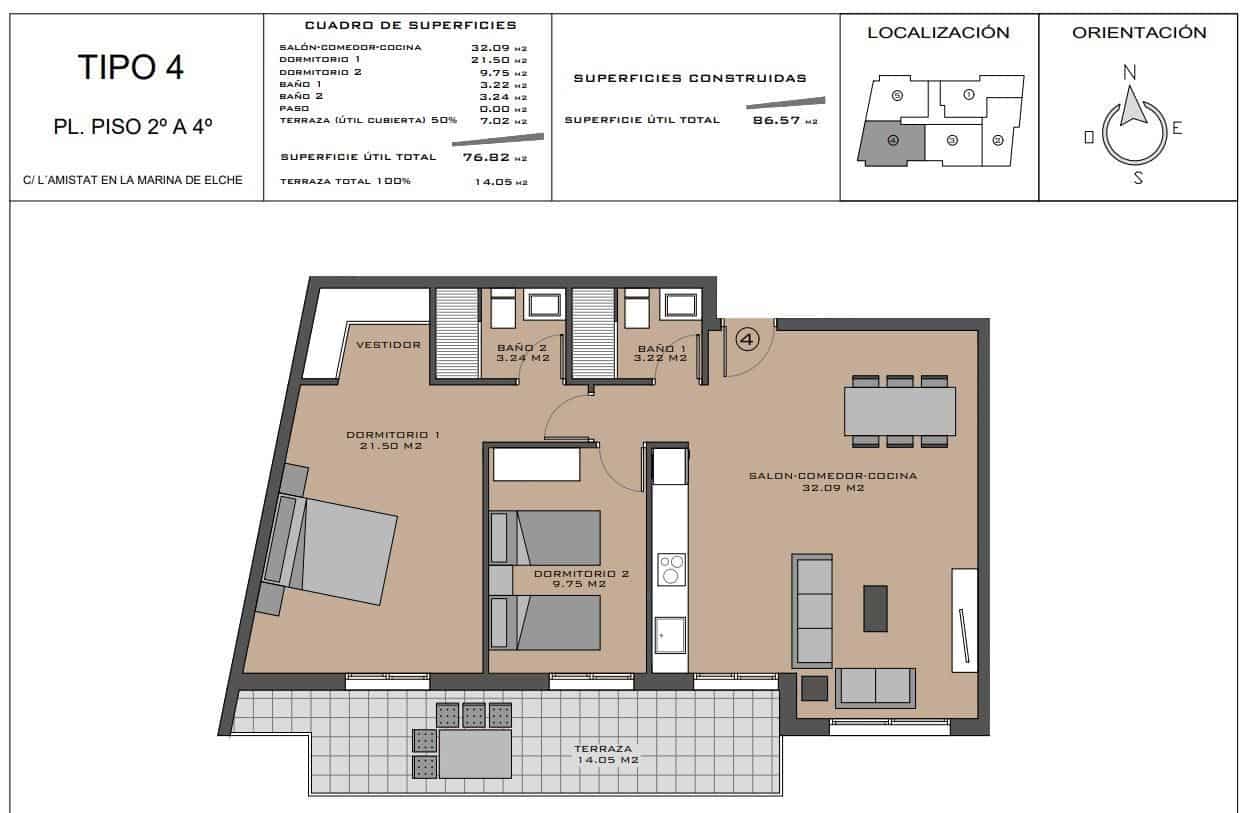 2 soveværelse Lejlighed til salg i La Marina med swimmingpool - € 160.000 (Ref: 9166807)