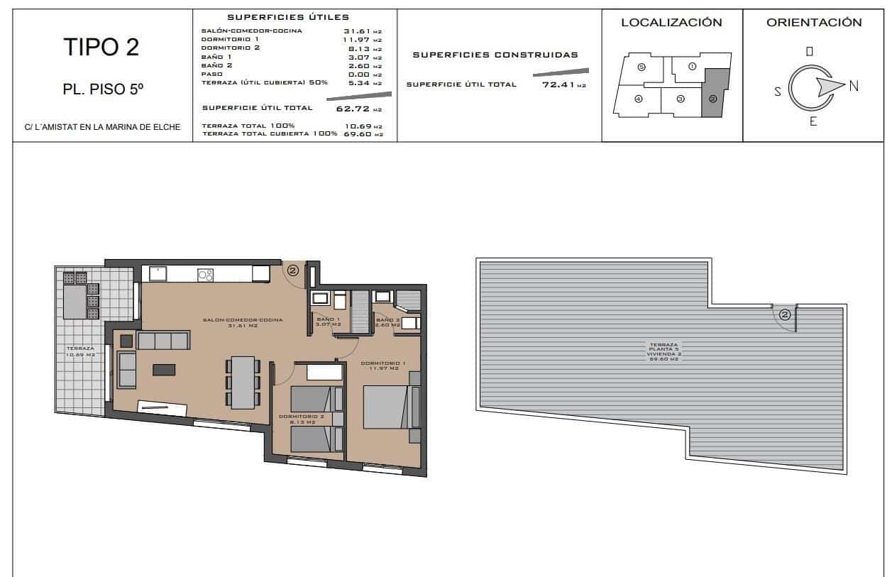 2 soveværelse Lejlighed til salg i La Marina med swimmingpool - € 160.000 (Ref: 9166807)